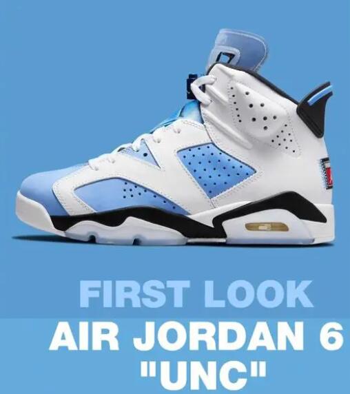 Air Jordan 6 “UNC” University Blue White-College Navy-Black