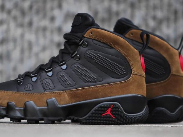 Standard Air Jordan 9 Olive Brown Black for sale
