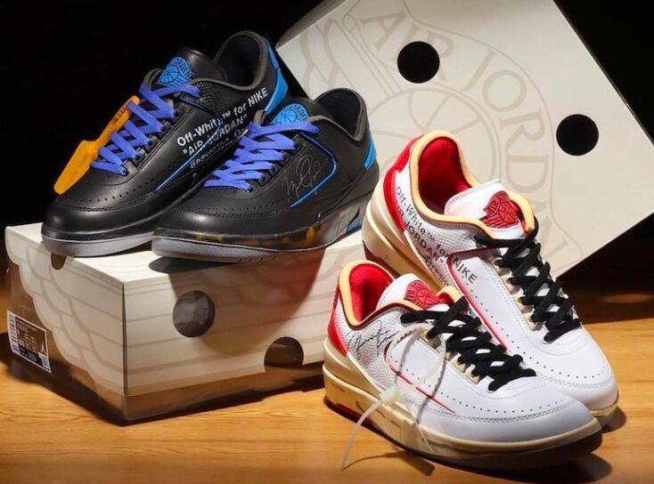 Off White x Air Jordan 2 Low Black Varsity Royal for cheap