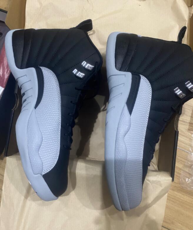 cheap retro jordans -Air Jordan 12 Black Wolf Grey Men’s