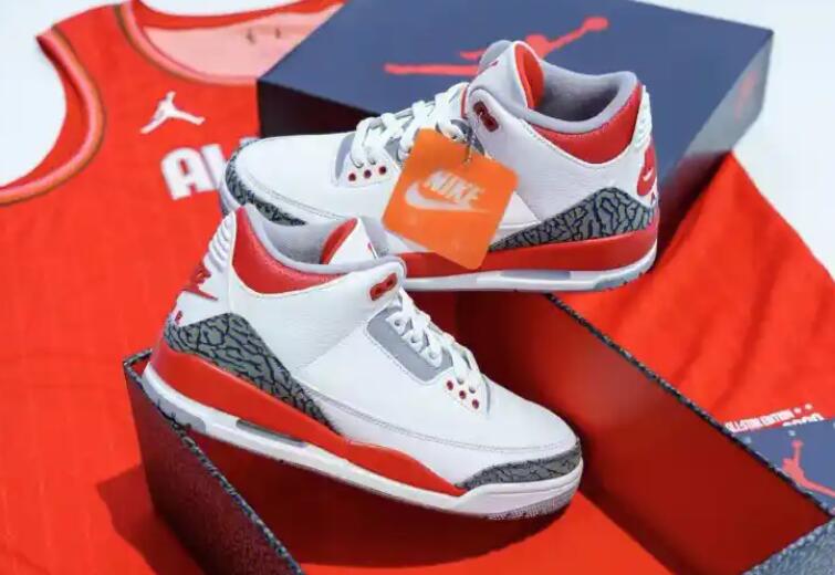 cheap retro jordans -Air Jordan 3 OG Fire Red White Cement Gray Black